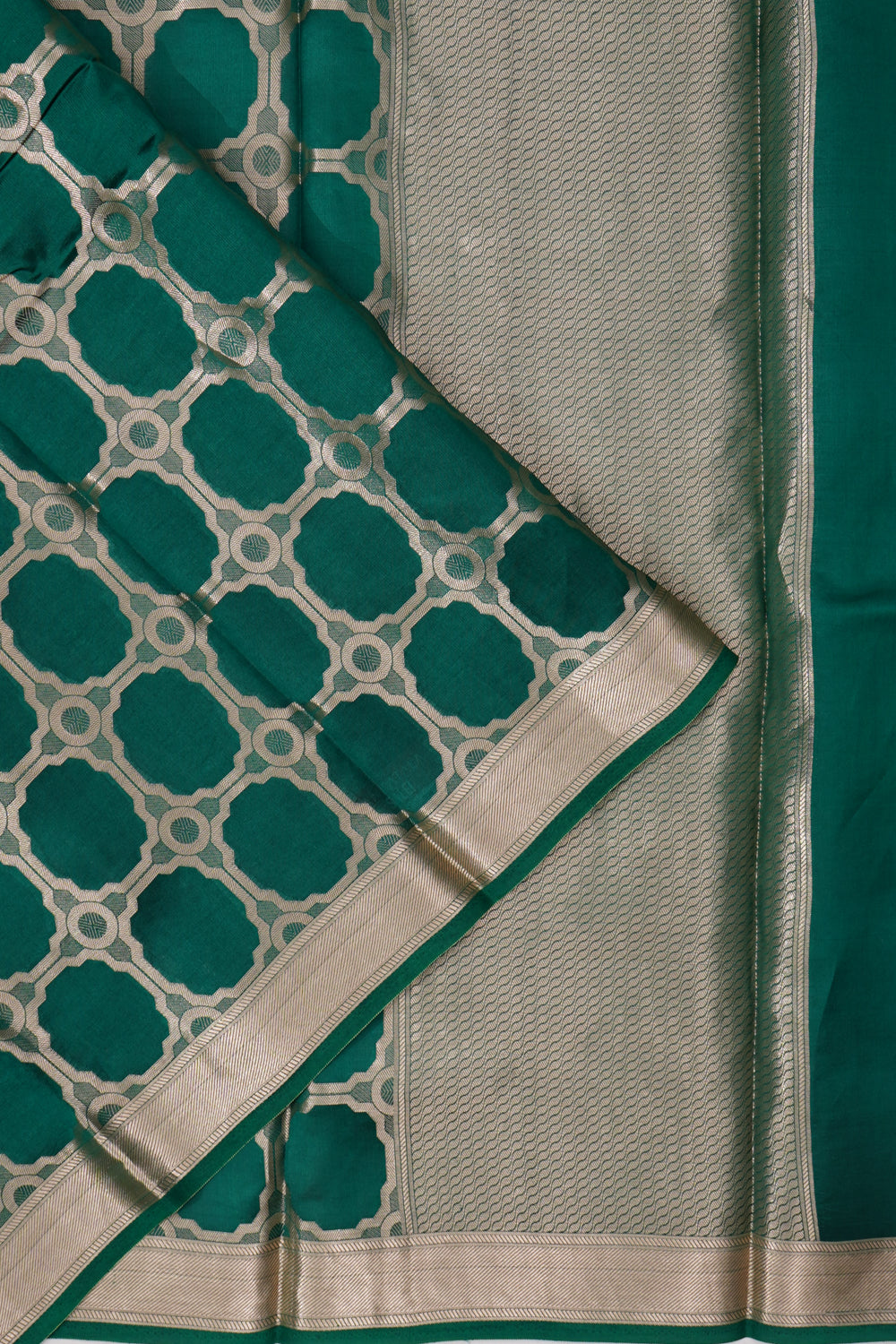 Vaanya Banaras Silk Brocade Green Saree