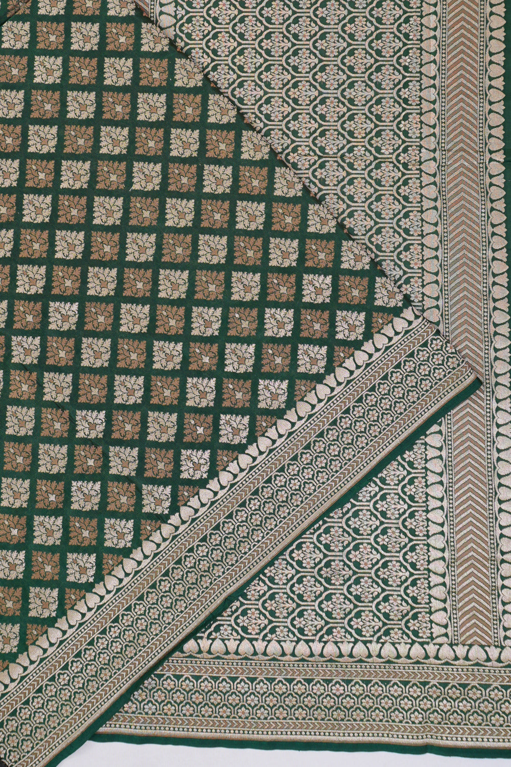 Vaanya Banaras Silk Brocade Green Saree