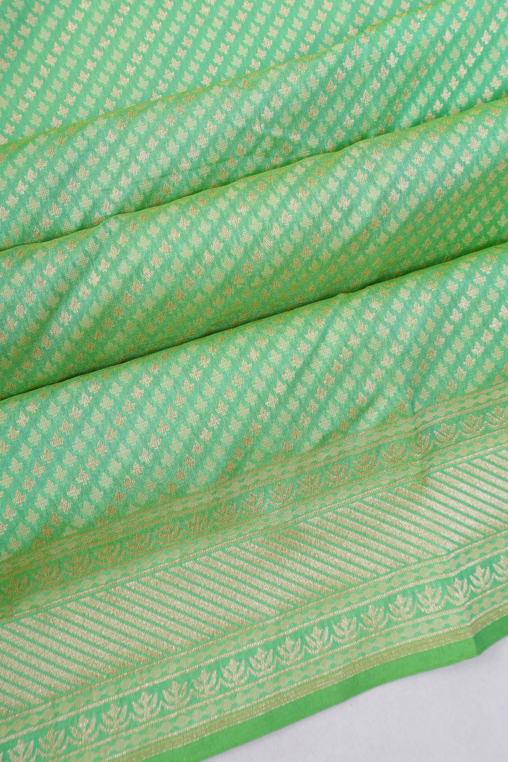 Vaanya Banaras Silk Brocade Green Saree
