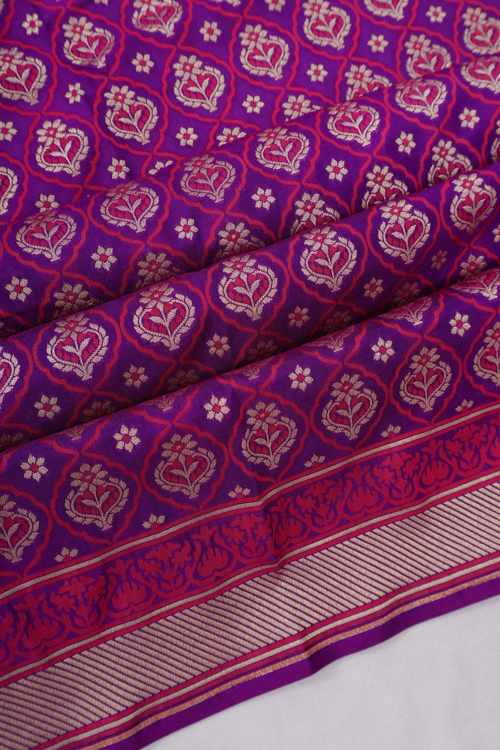 Vaanya Banaras Silk Brocade Purple Saree
