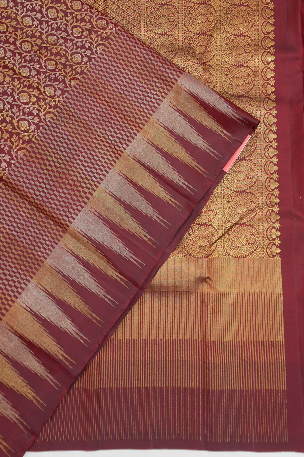 Taranga Kanchi Silk Brocade Brown Saree