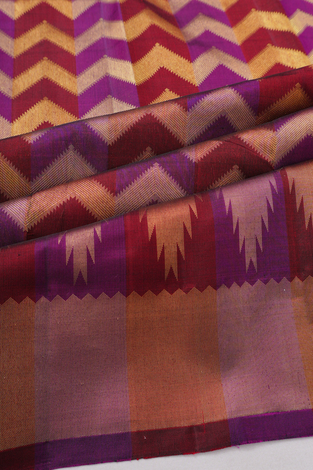 Taranga Kanchi Silk Brocade Dual Tone Violet Saree