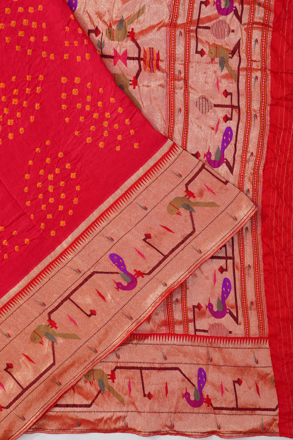 Banarasi Georgette Bandhani Butta Red Saree