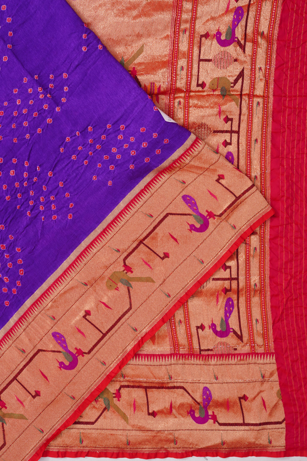 Banarasi Georgette Bandhani Butta Purple Saree