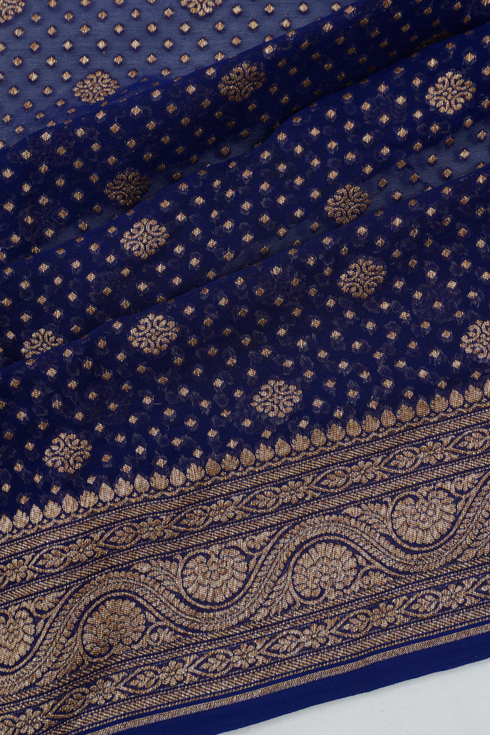 Vaanya Banaras Georgette Brocade Blue Saree