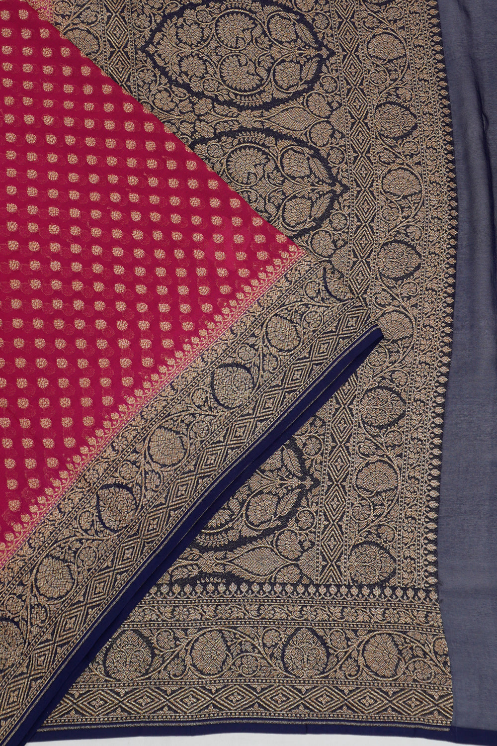 Vaanya Banaras Georgette Brocade Pink Saree