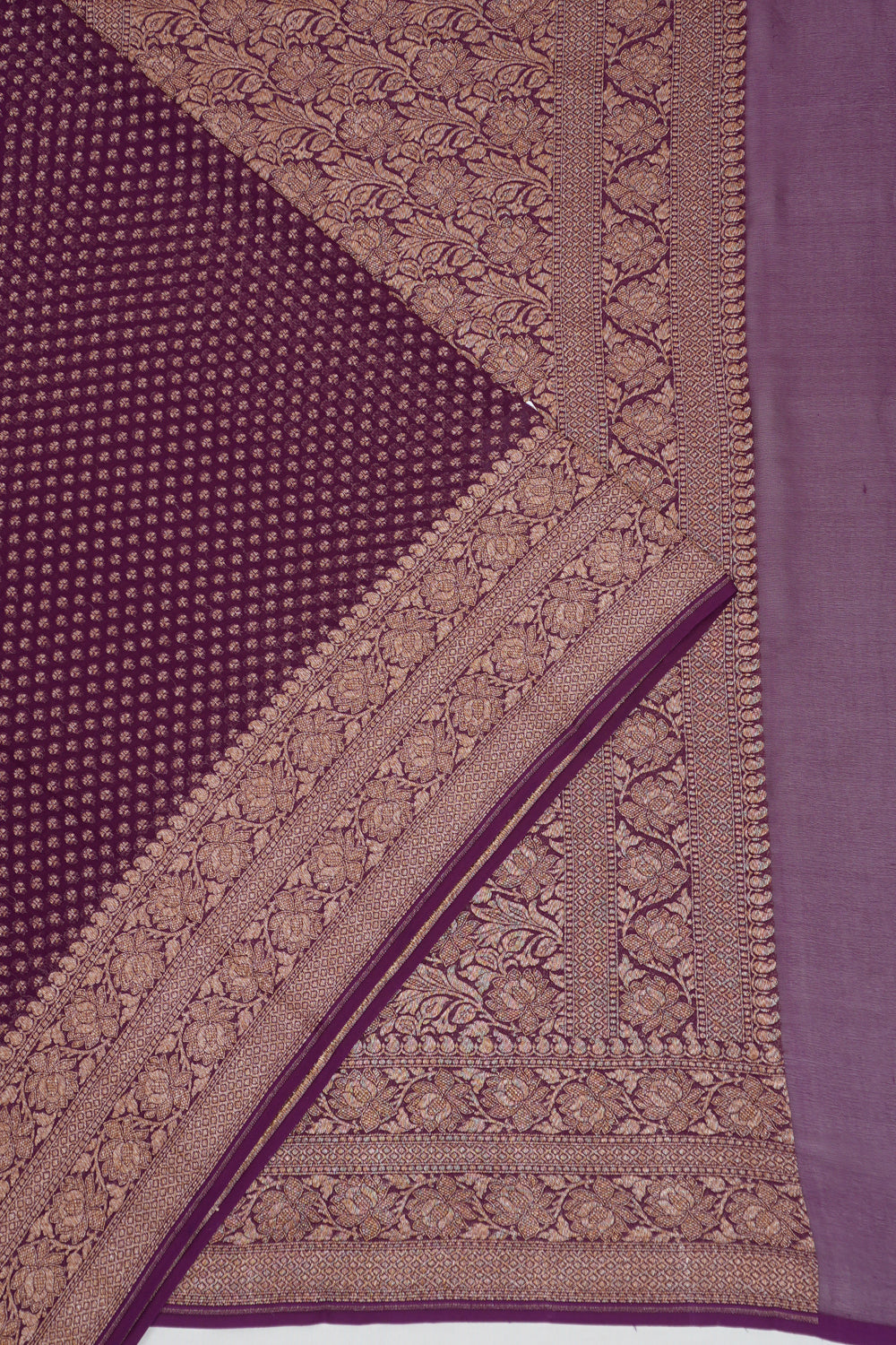 Vaanya Banaras Georgette Brocade Purple Saree