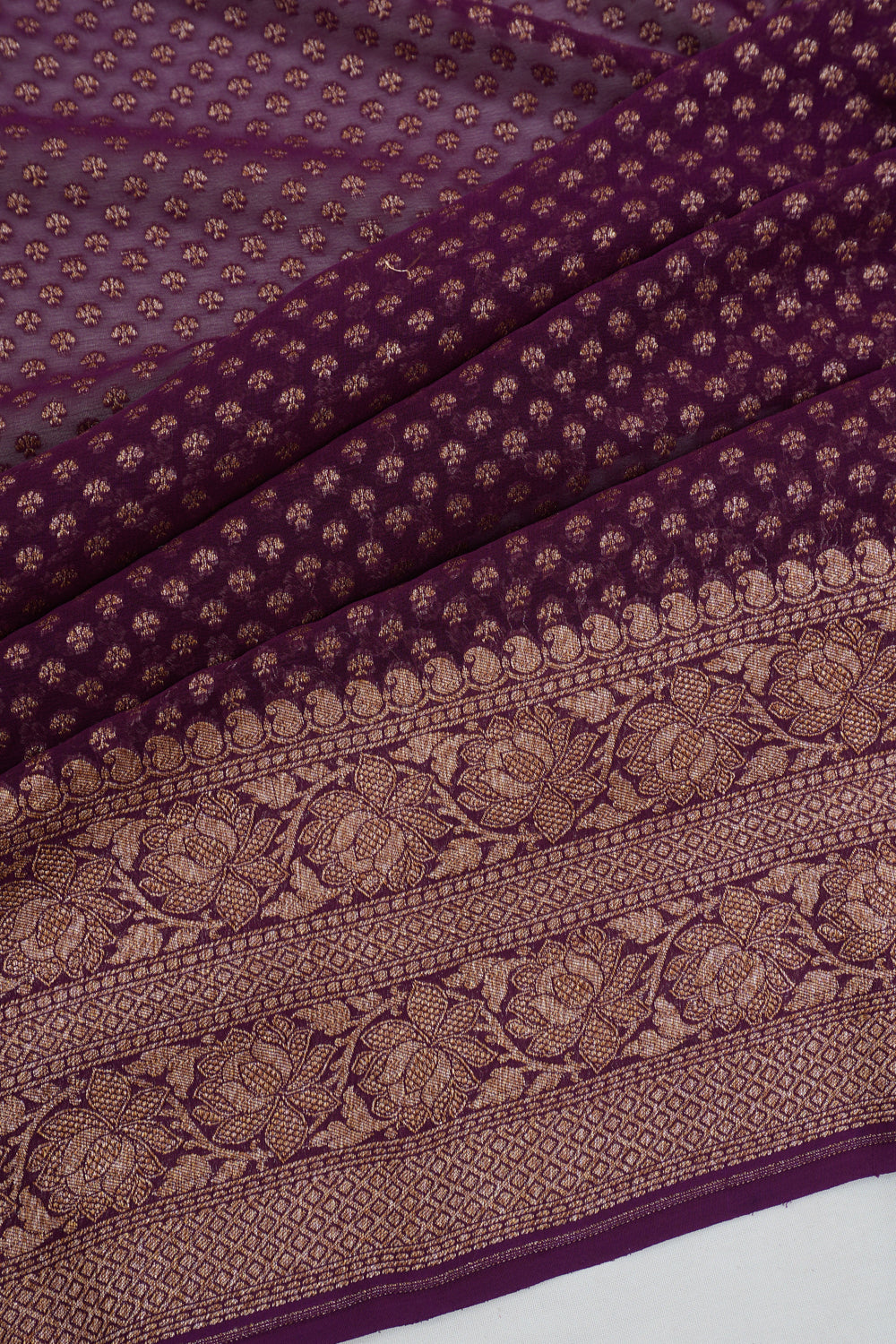 Vaanya Banaras Georgette Brocade Purple Saree