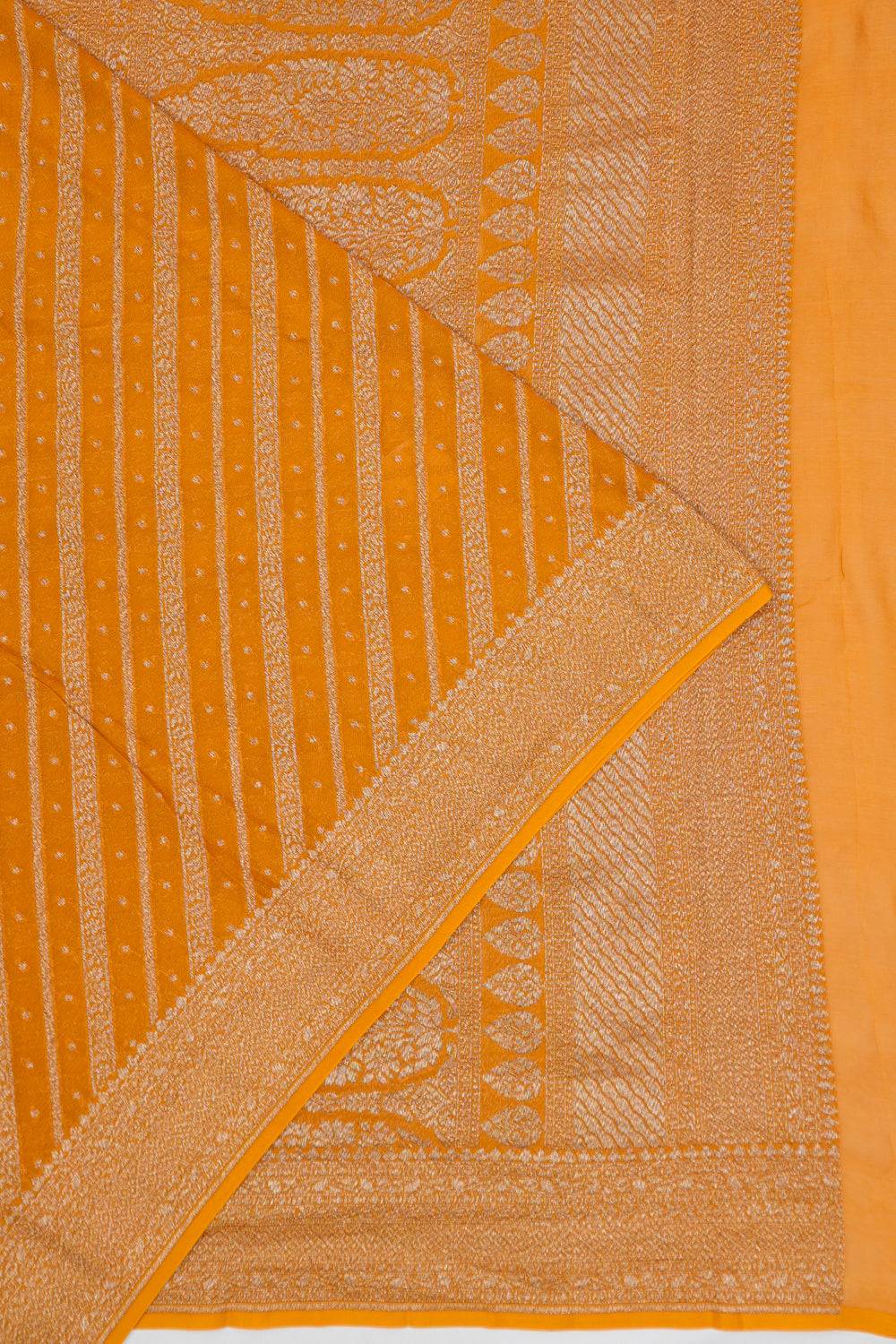 Vaanya Banaras Georgette Brocade Yellow Saree