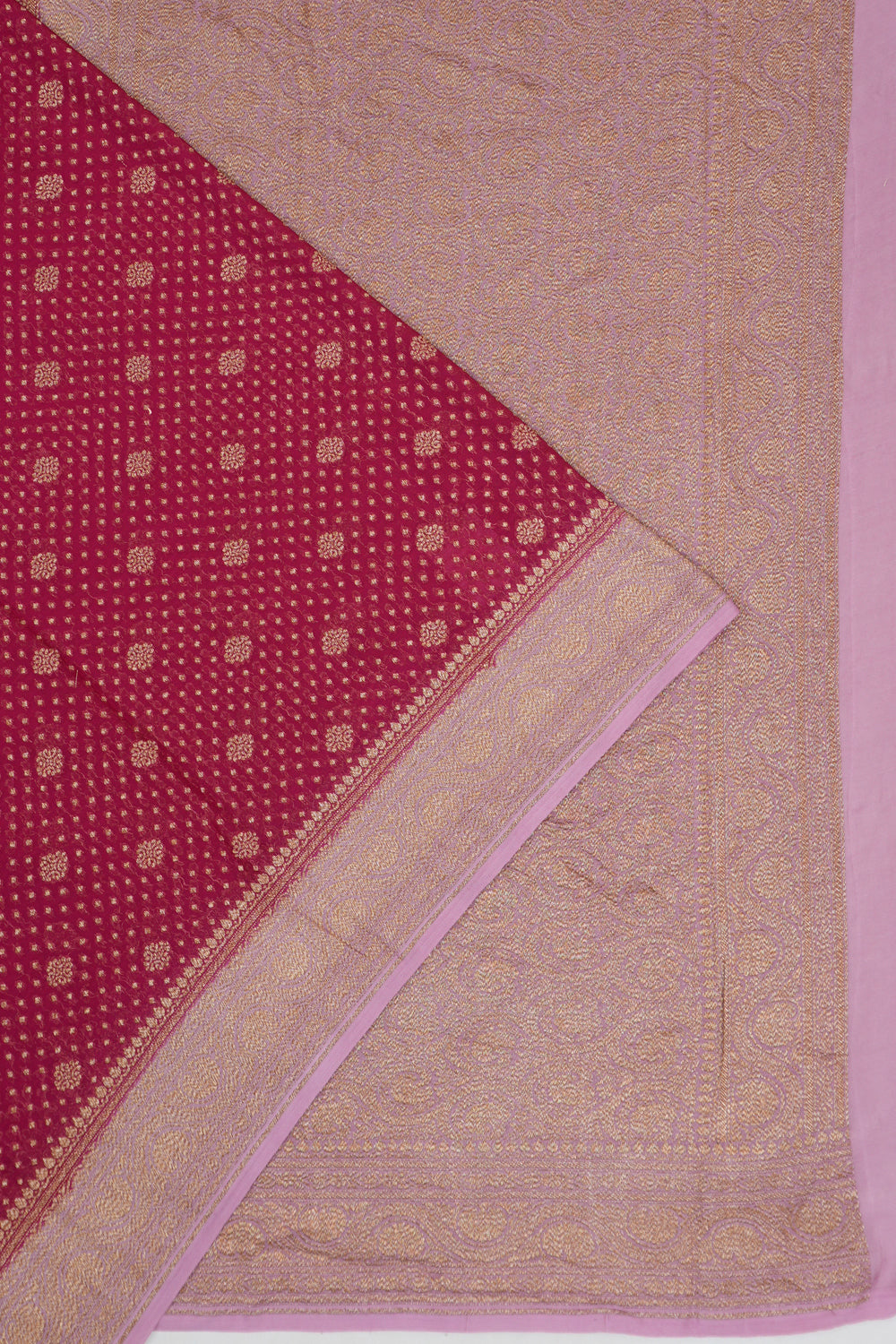 Vaanya Banaras Georgette Brocade Pink Saree