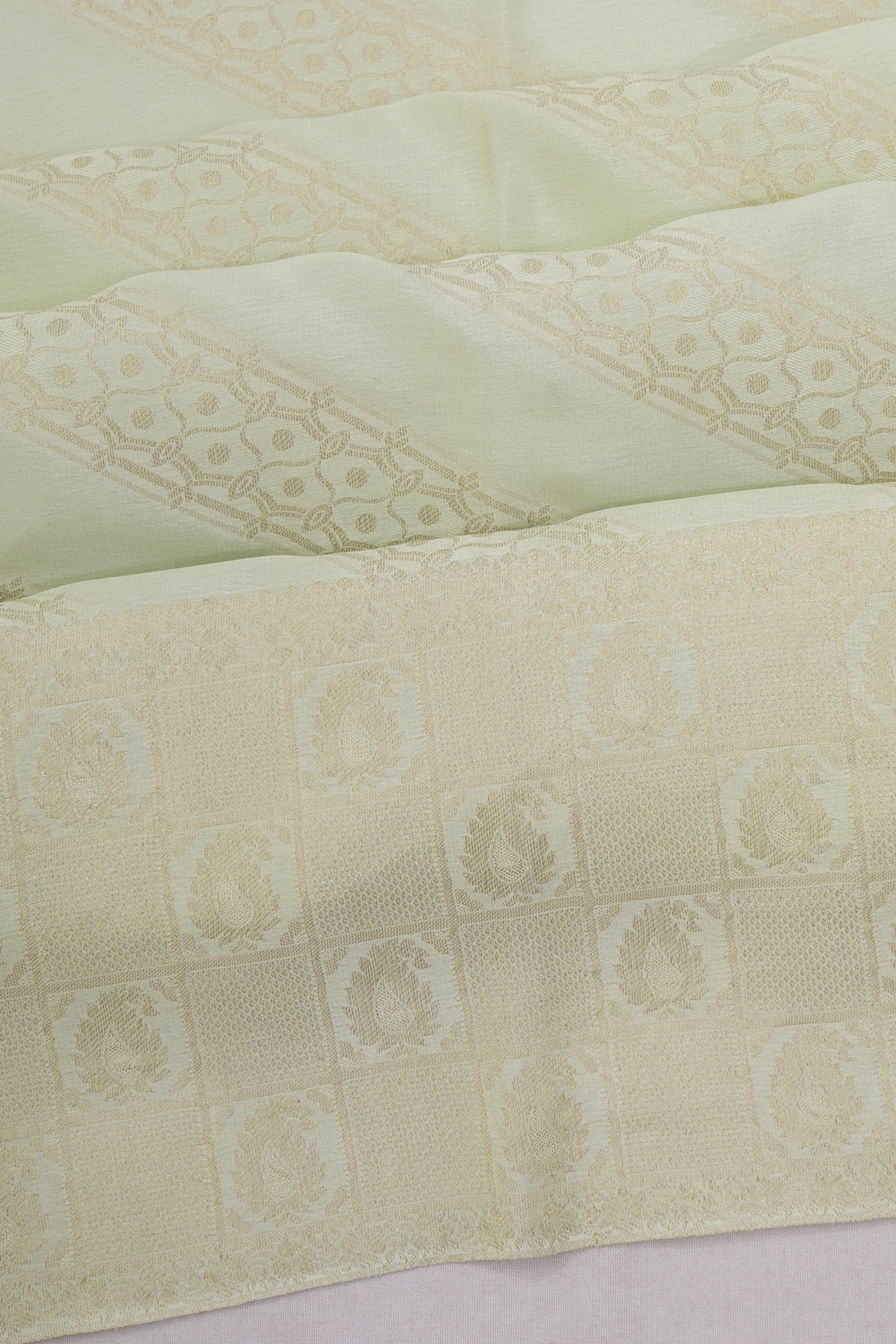 Mysore Silk Brocade Beige Saree