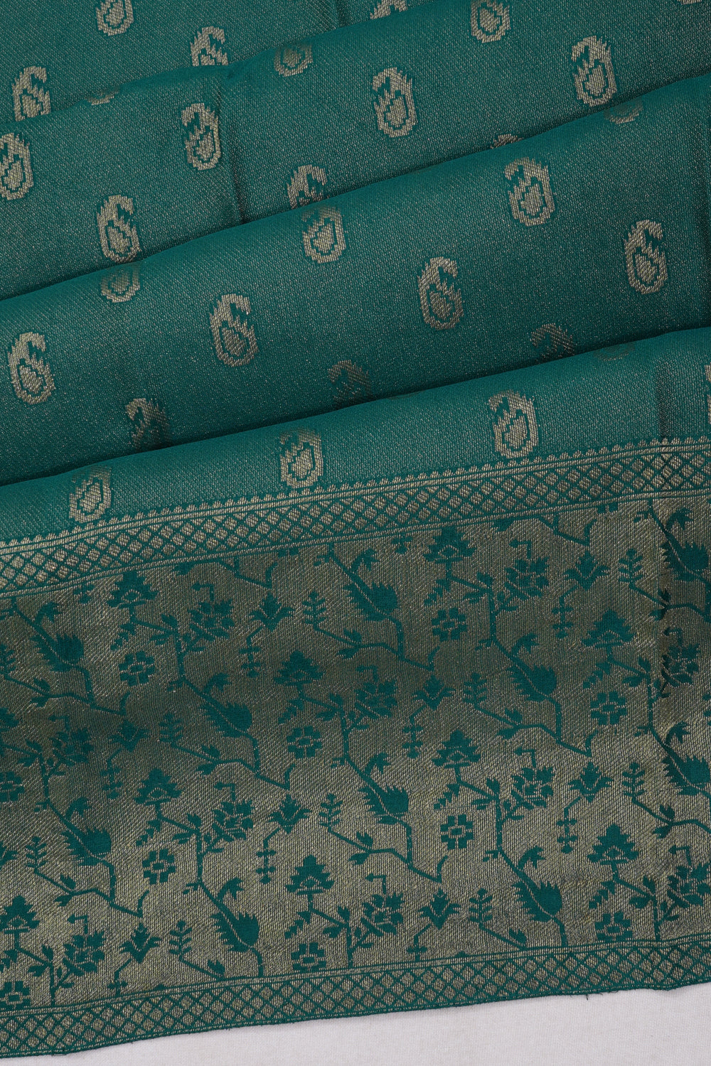 Mysore Silk Butta Green Saree