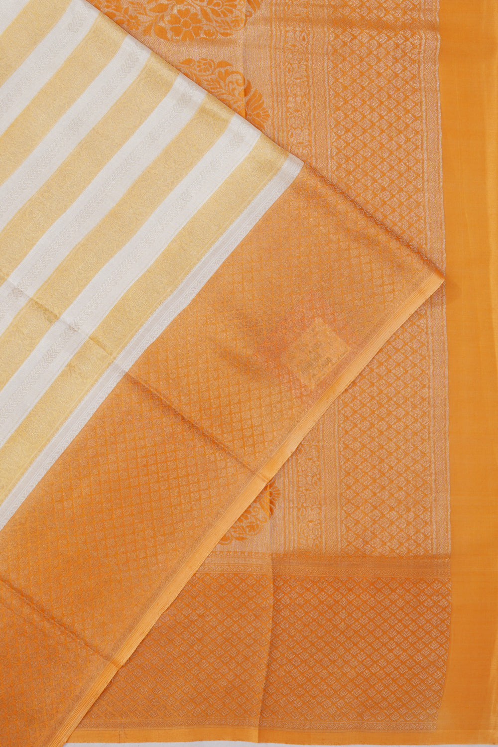 Mysore Silk Brocade White Saree