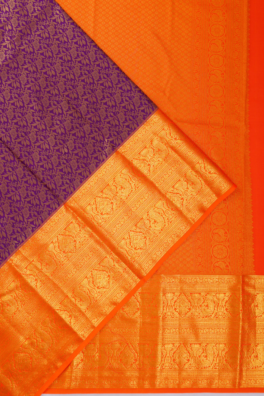 Dharmavaram Silk Brocade Purple Saree