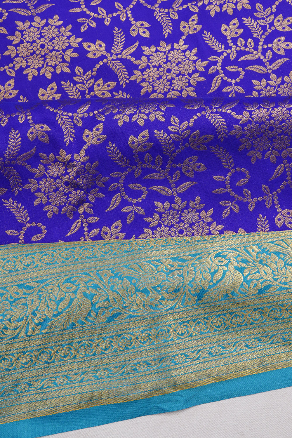 Dharmavaram Silk Brocade Royal Blue Saree