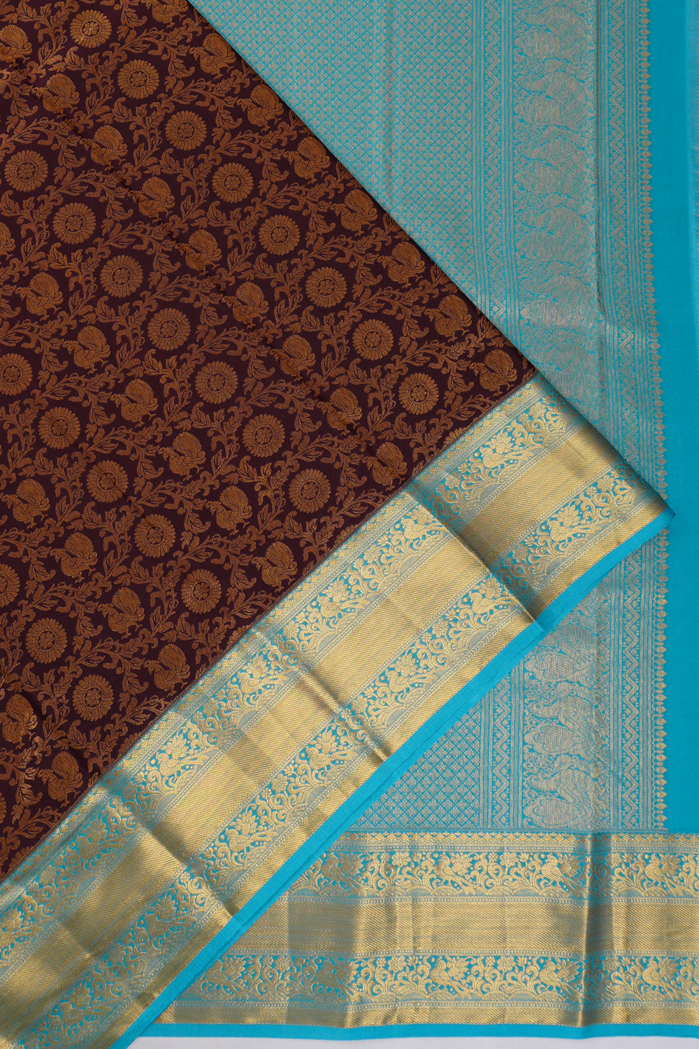 Dharmavaram Silk Brocade Orange Saree