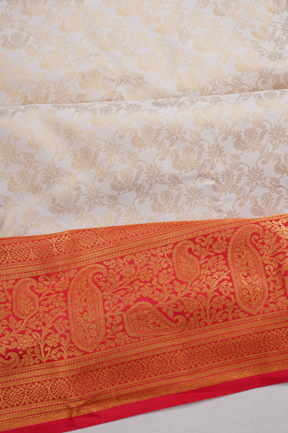 Dharmavaram Silk Brocade Cream Saree
