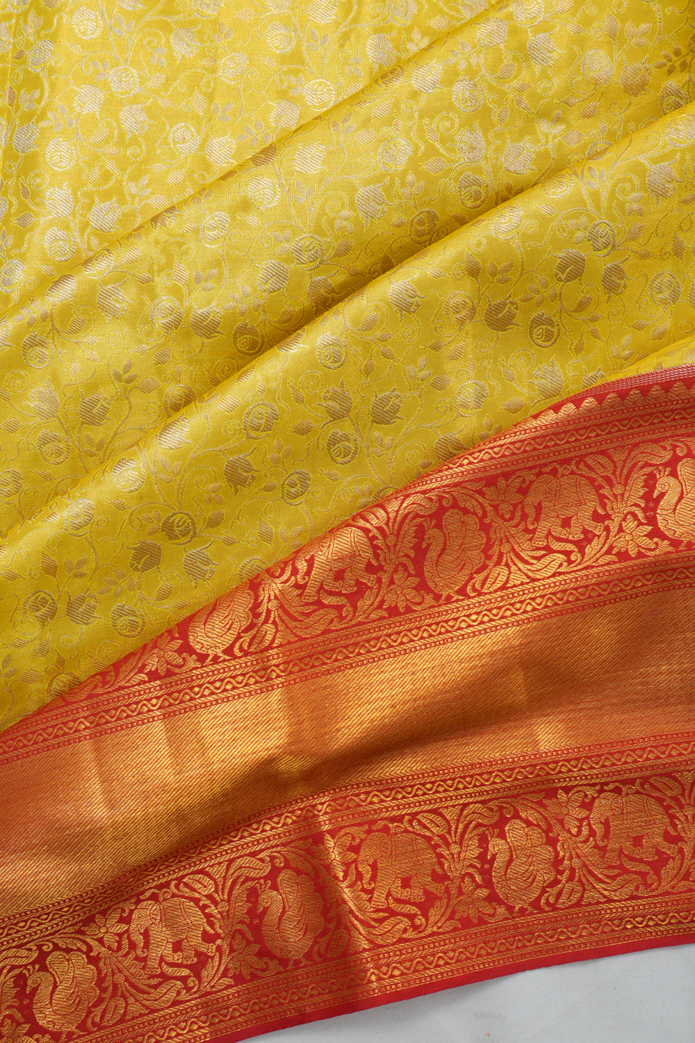 Dharmavaram Silk Tissue Brocade Green Saree