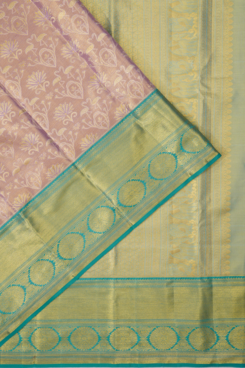 Dharmavaram Silk Brocade Lavender Saree