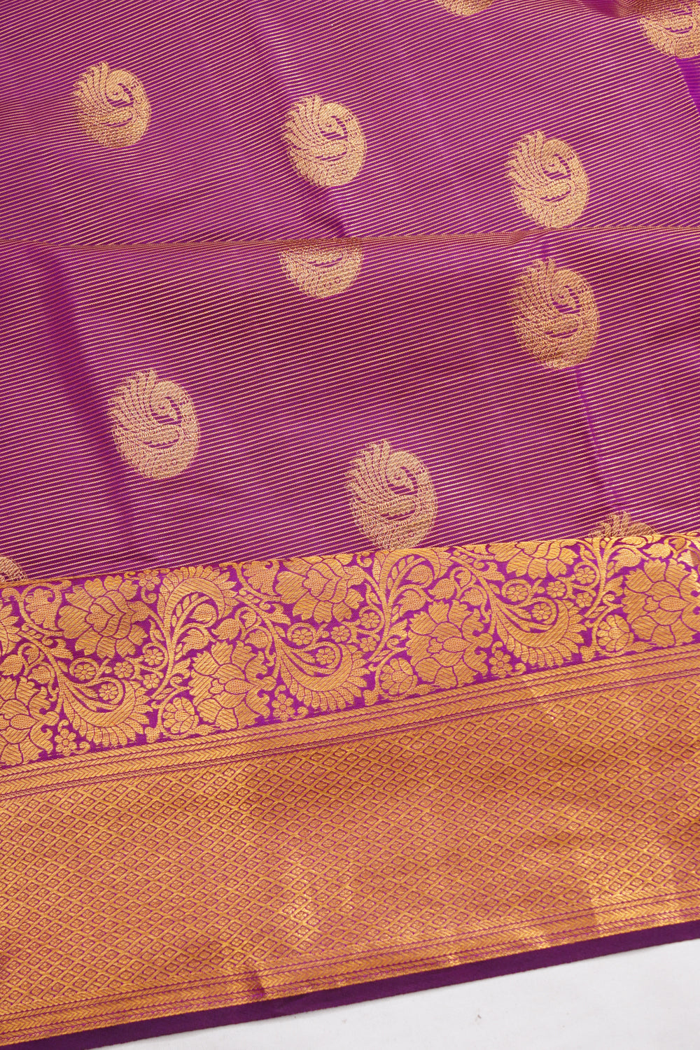 Dharmavaram Silk Lines And Butta Purple Saree