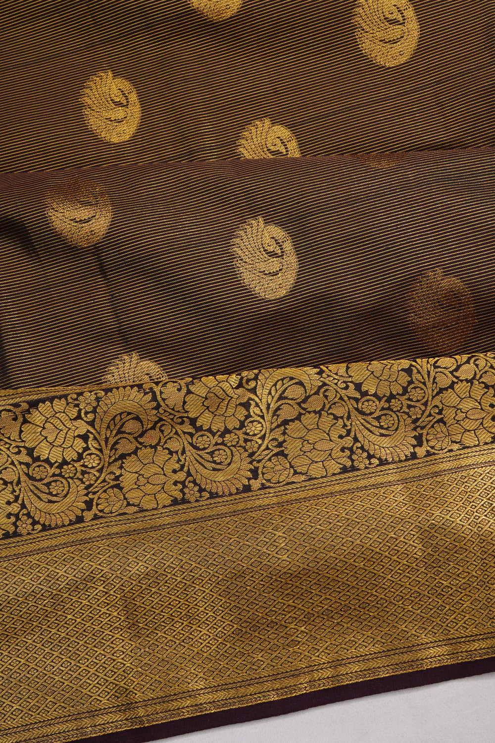 Dharmavaram Silk Lines And Butta Black Saree