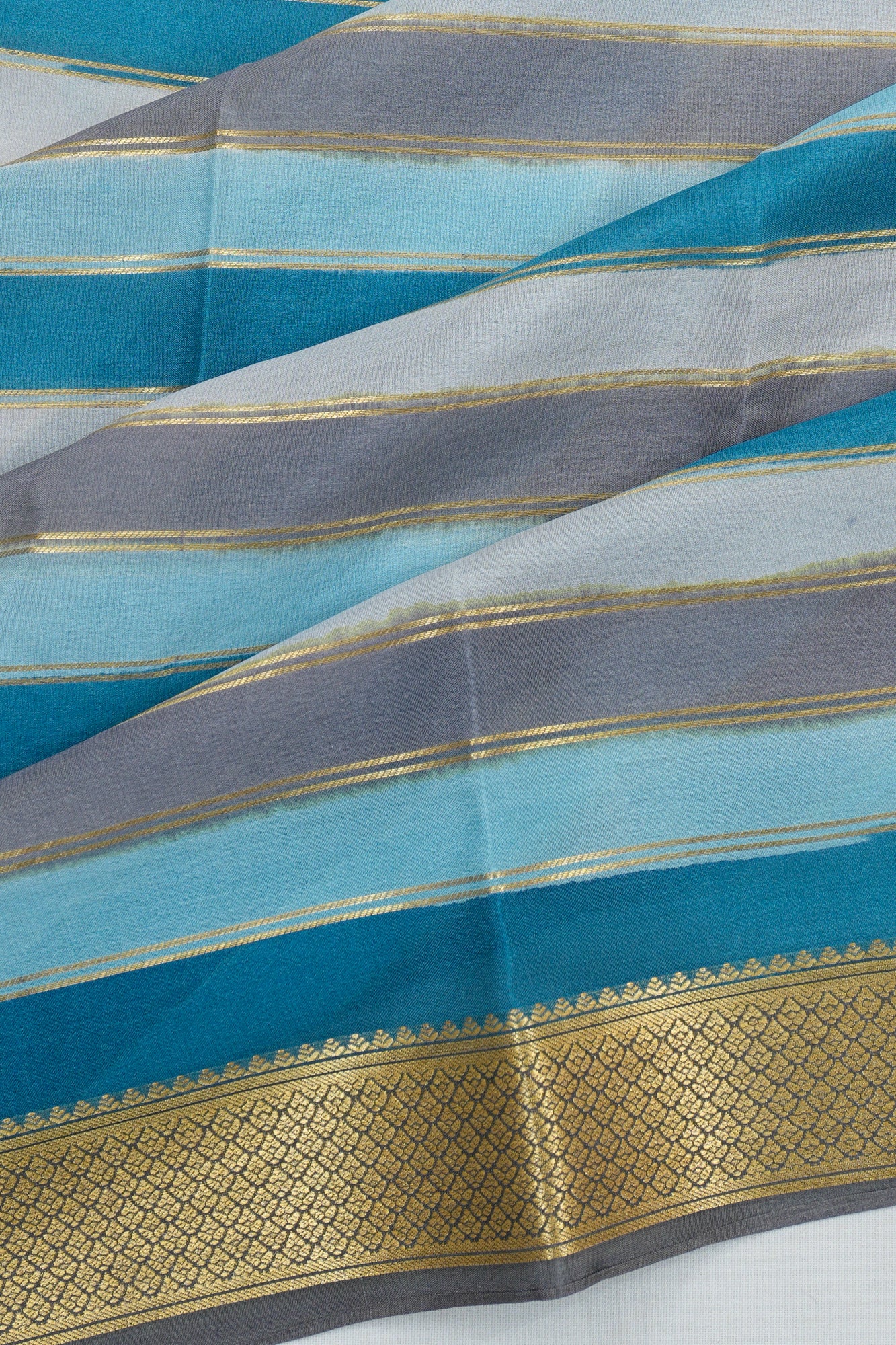 Mysore Silk Brocade Multicolour Saree