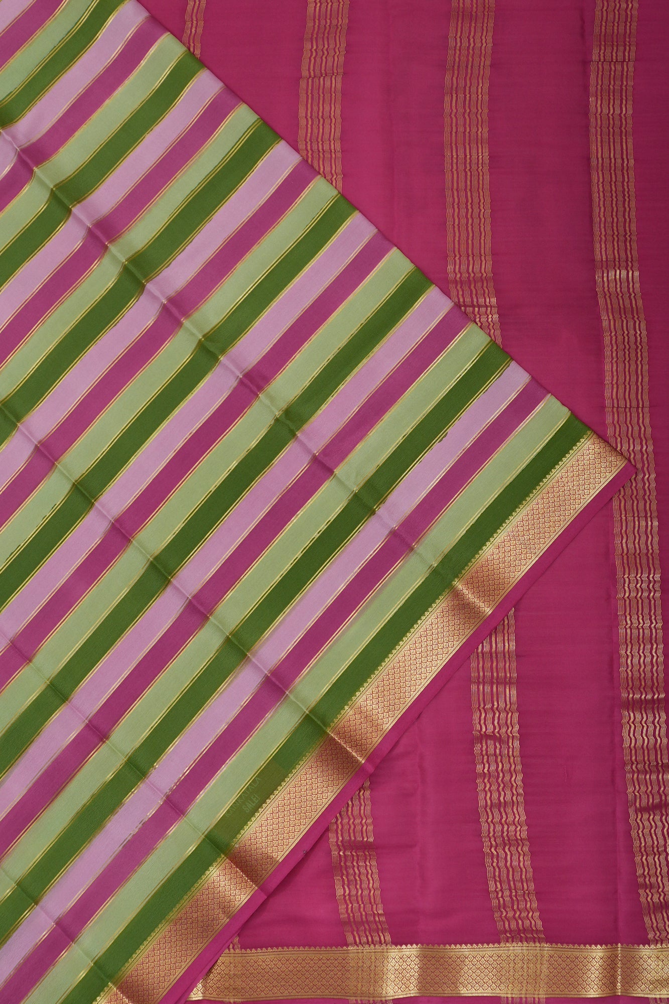 Mysore Silk Brocade Multicolour Saree