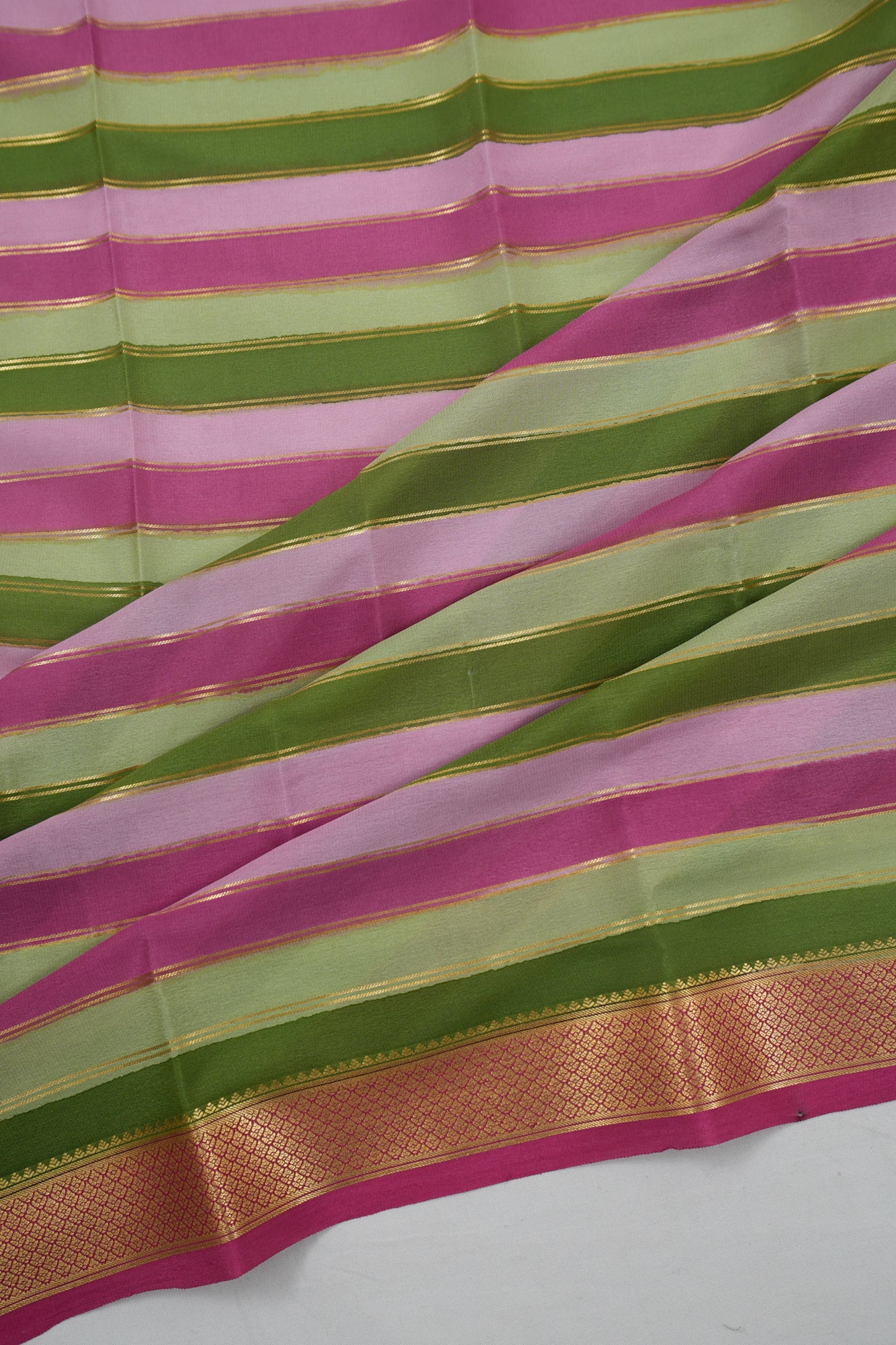 Mysore Silk Brocade Multicolour Saree