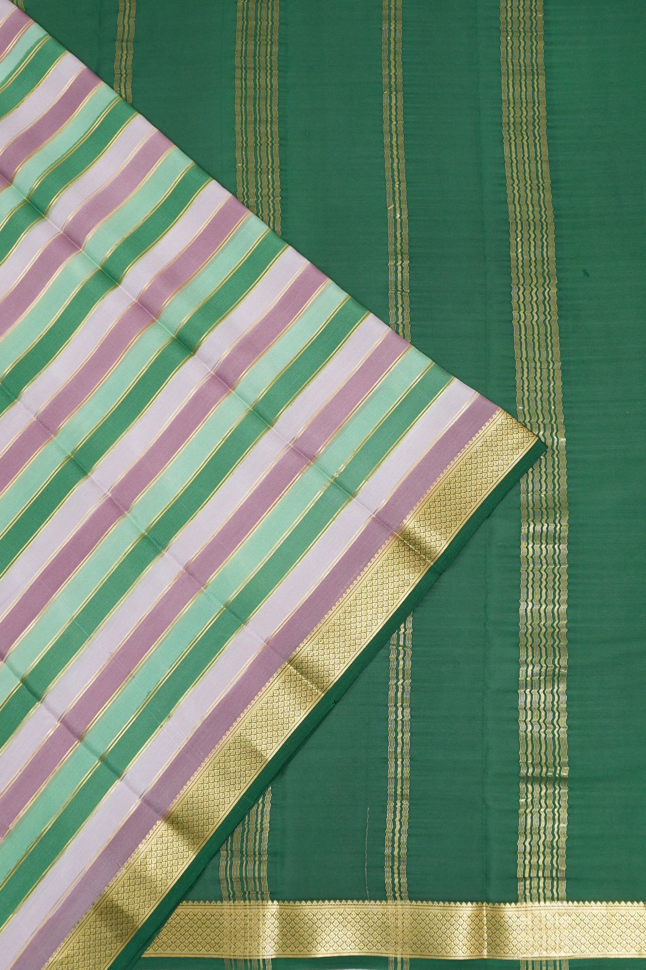 Mysore Silk Brocade Multicolour Saree