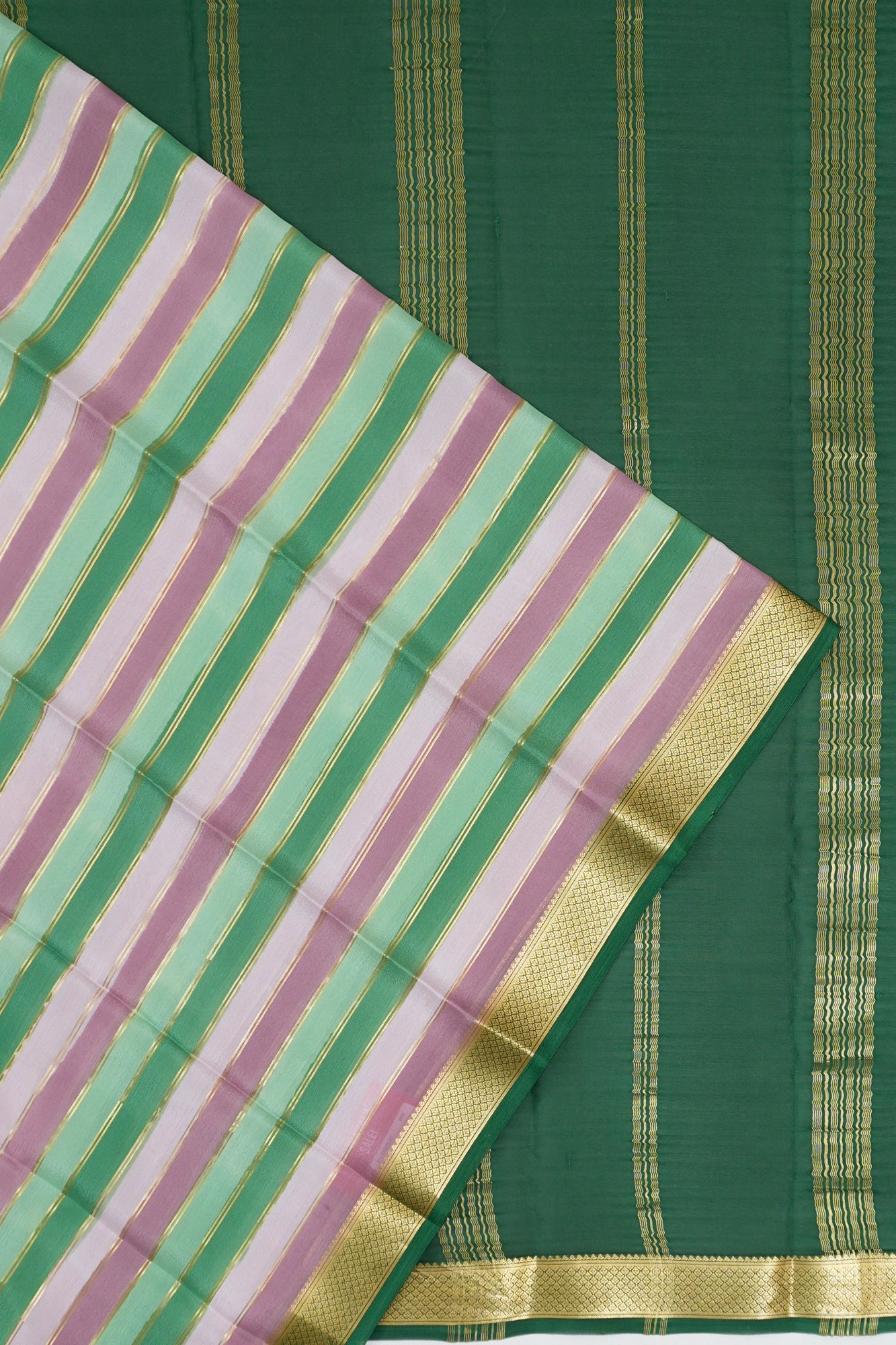 Mysore Silk Brocade Multicolour Saree