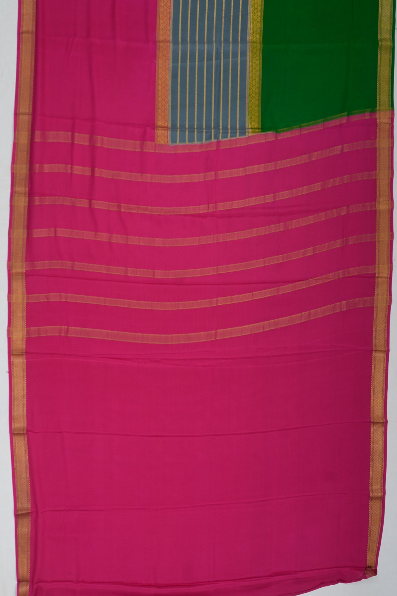 Mysore Silk Brocade Blue Saree