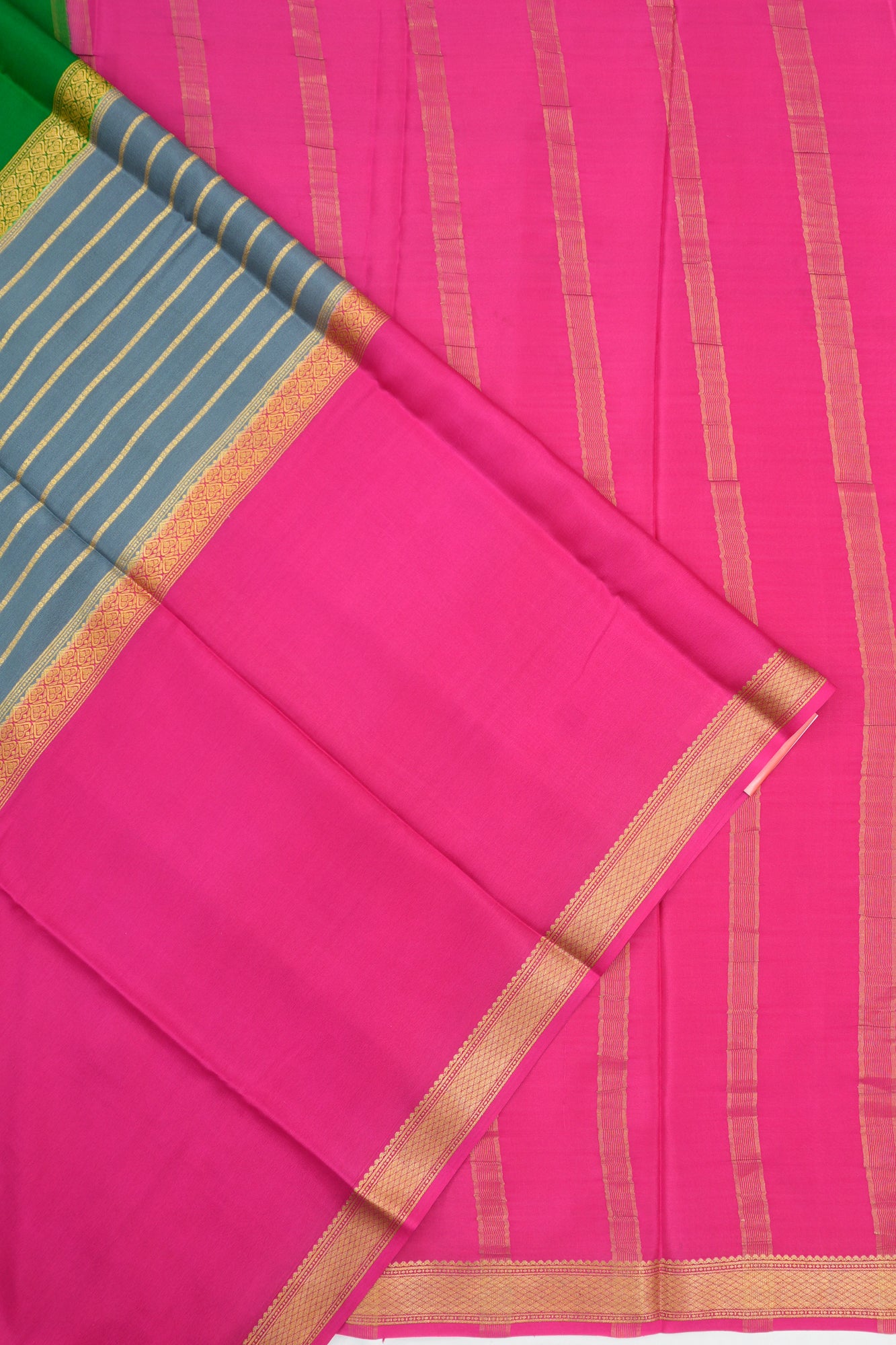 Mysore Silk Brocade Blue Saree