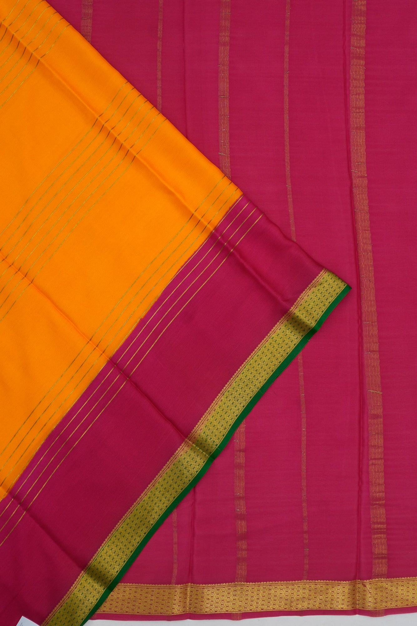 Mysore Silk Brocade Orange Saree