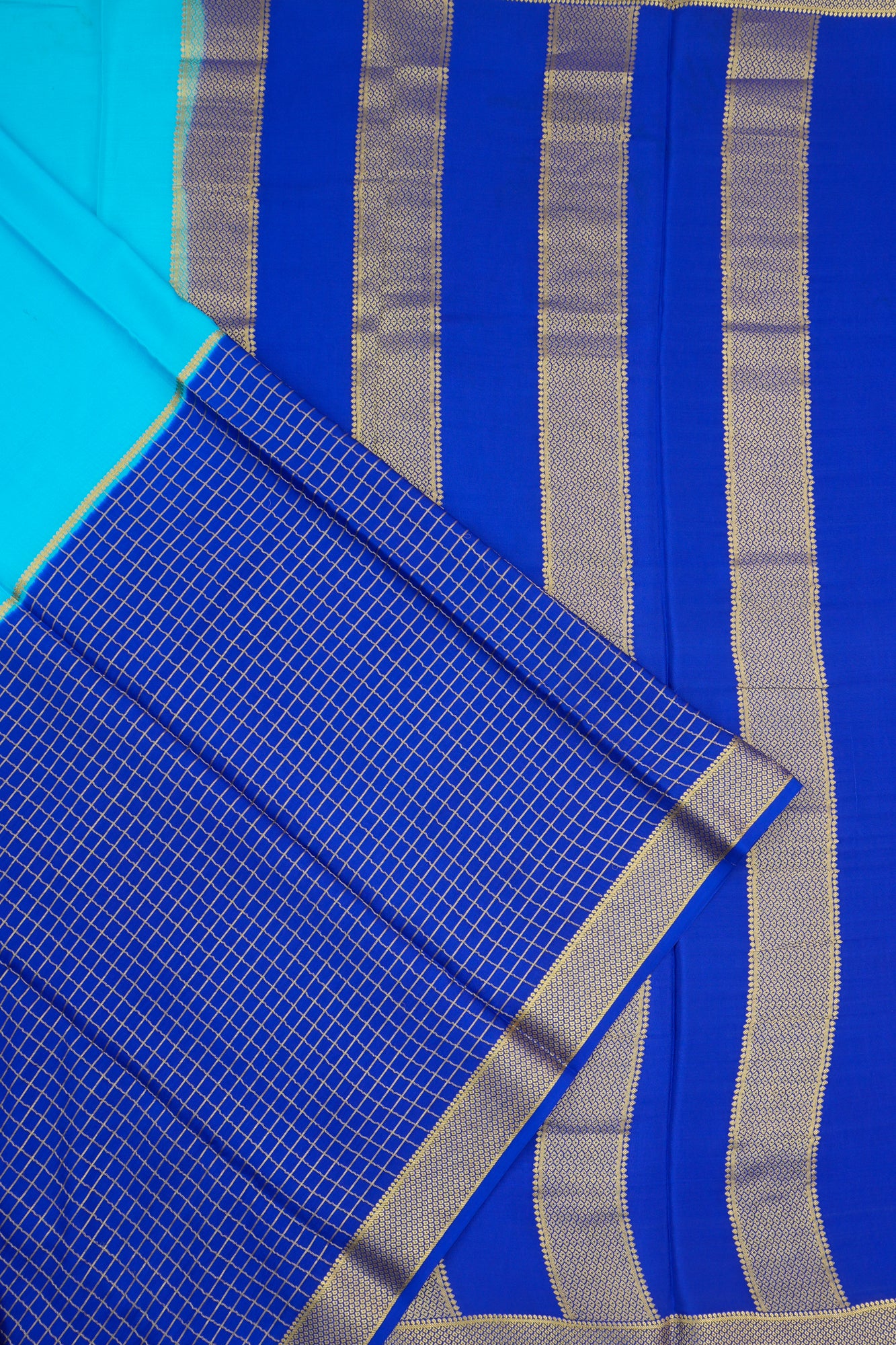 Mysore Silk Brocade Blue Saree