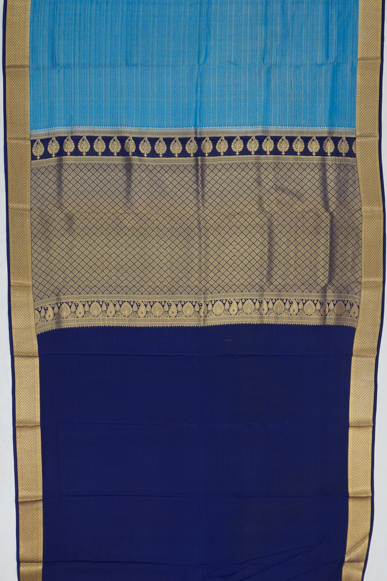 Mysore Silk Brocade Blue Saree