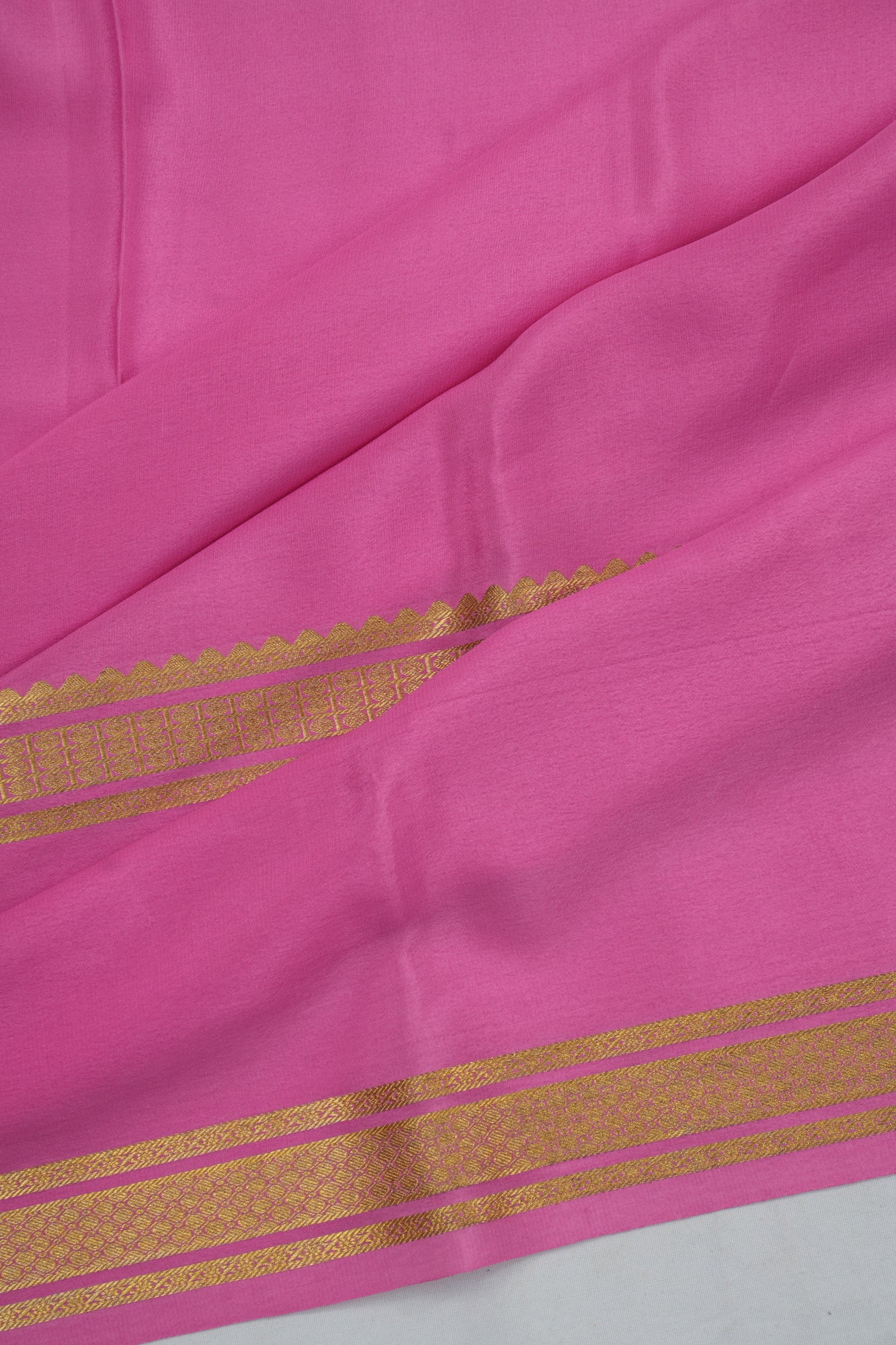 Mysore Silk Brocade Pink Saree