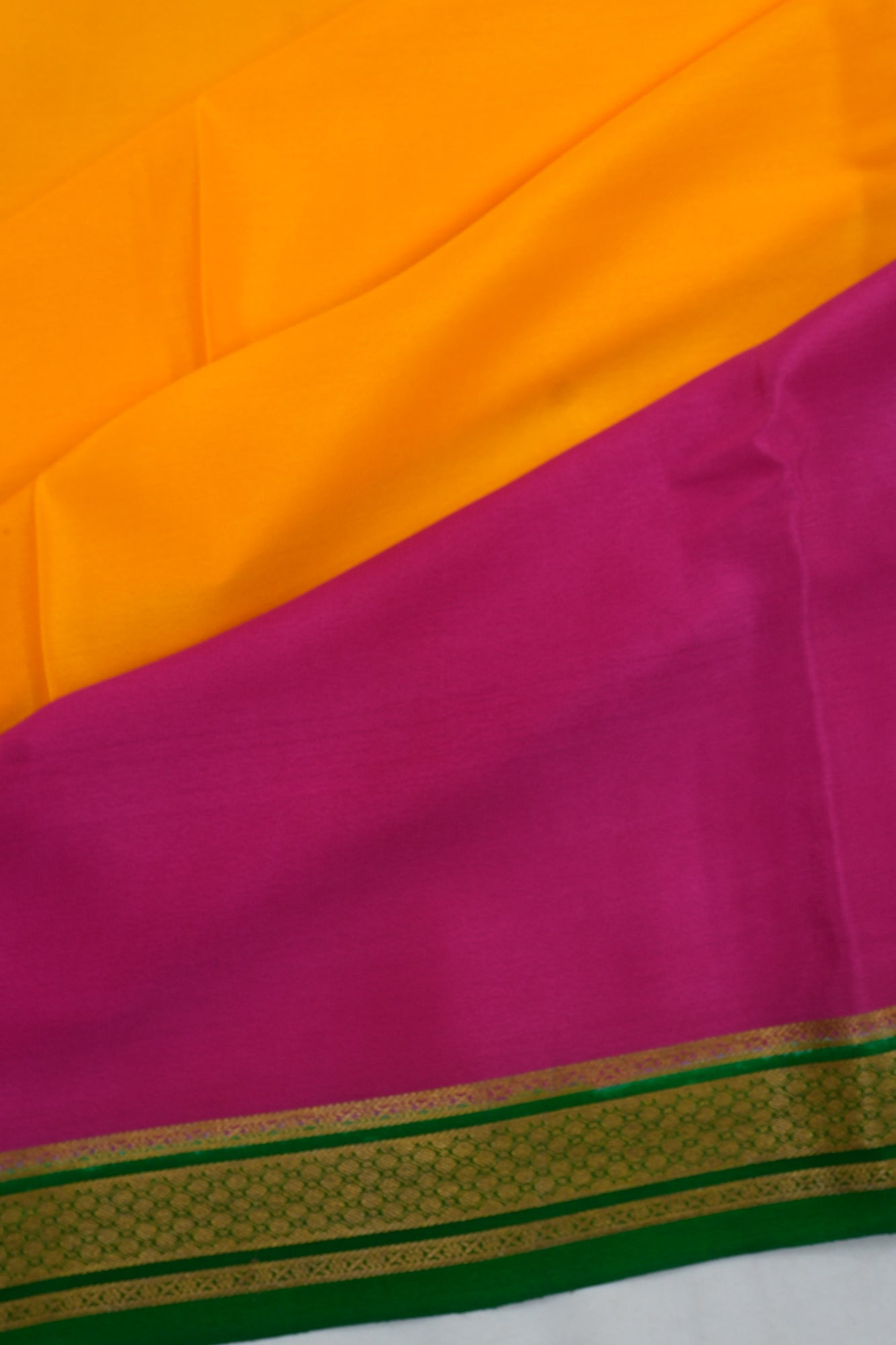 Mysore Silk Brocade Yellow Saree