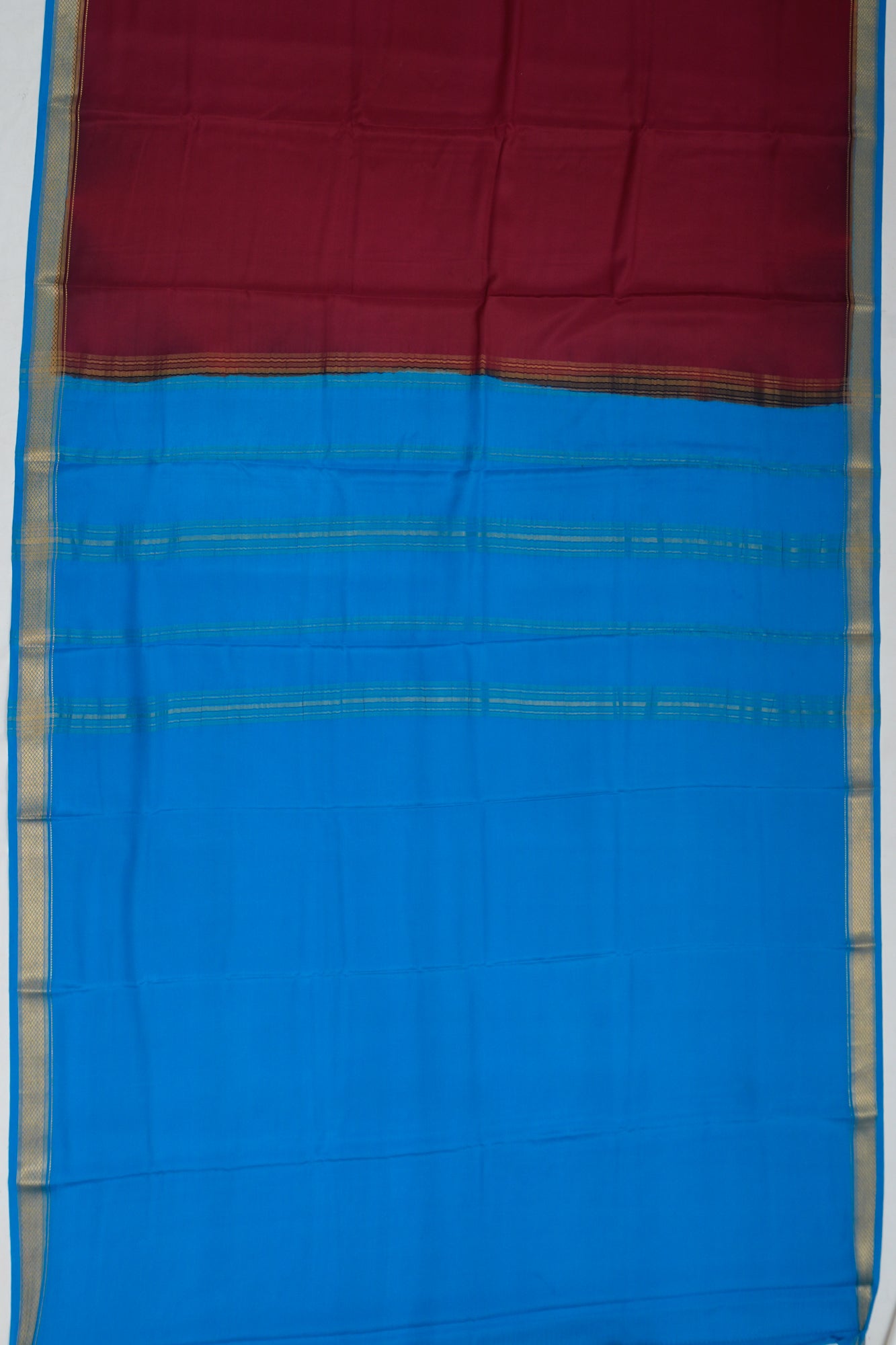 Mysore Silk Brocade Maroon Saree