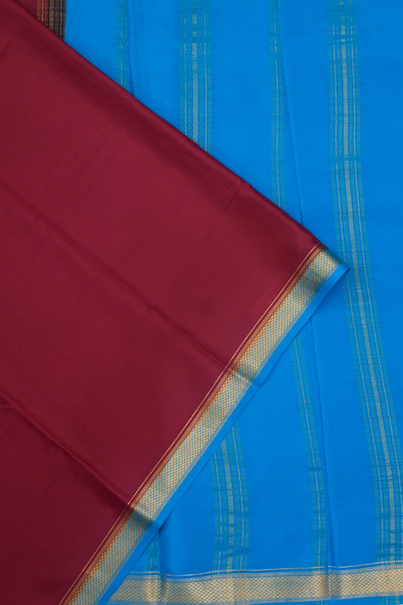 Mysore Silk Brocade Maroon Saree