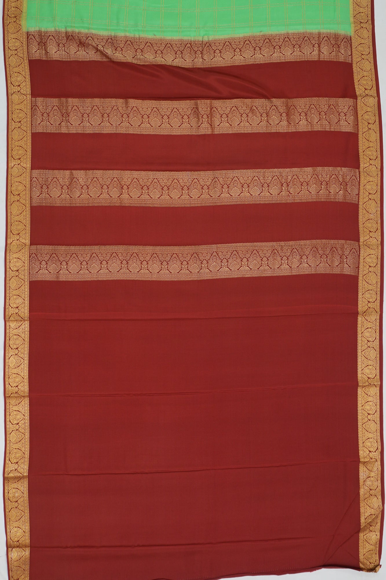 Mysore Silk Brocade Green Saree