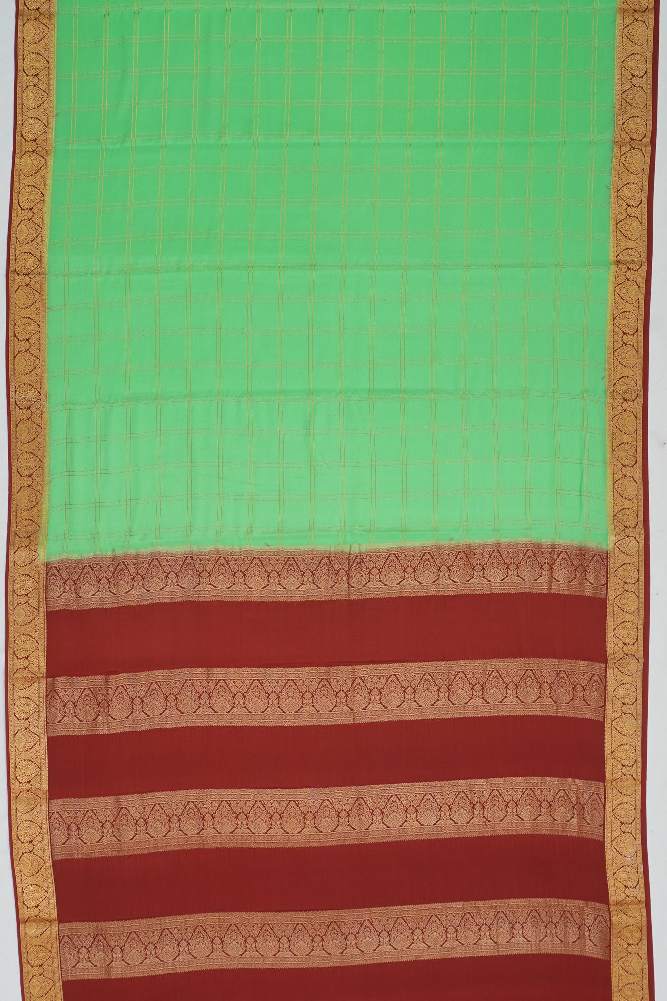 Mysore Silk Brocade Green Saree