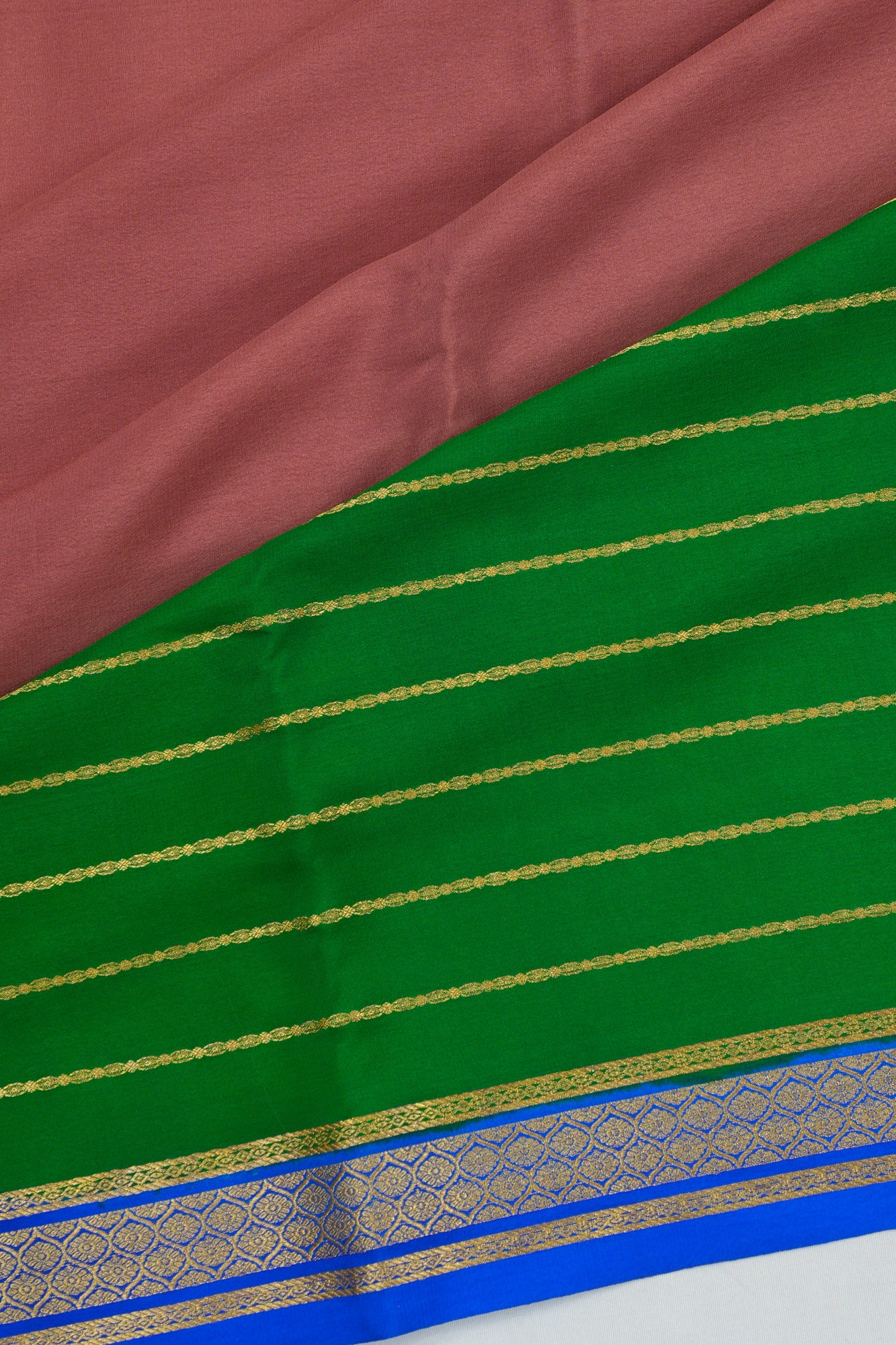Mysore Silk Brocade Dusty Pink Saree