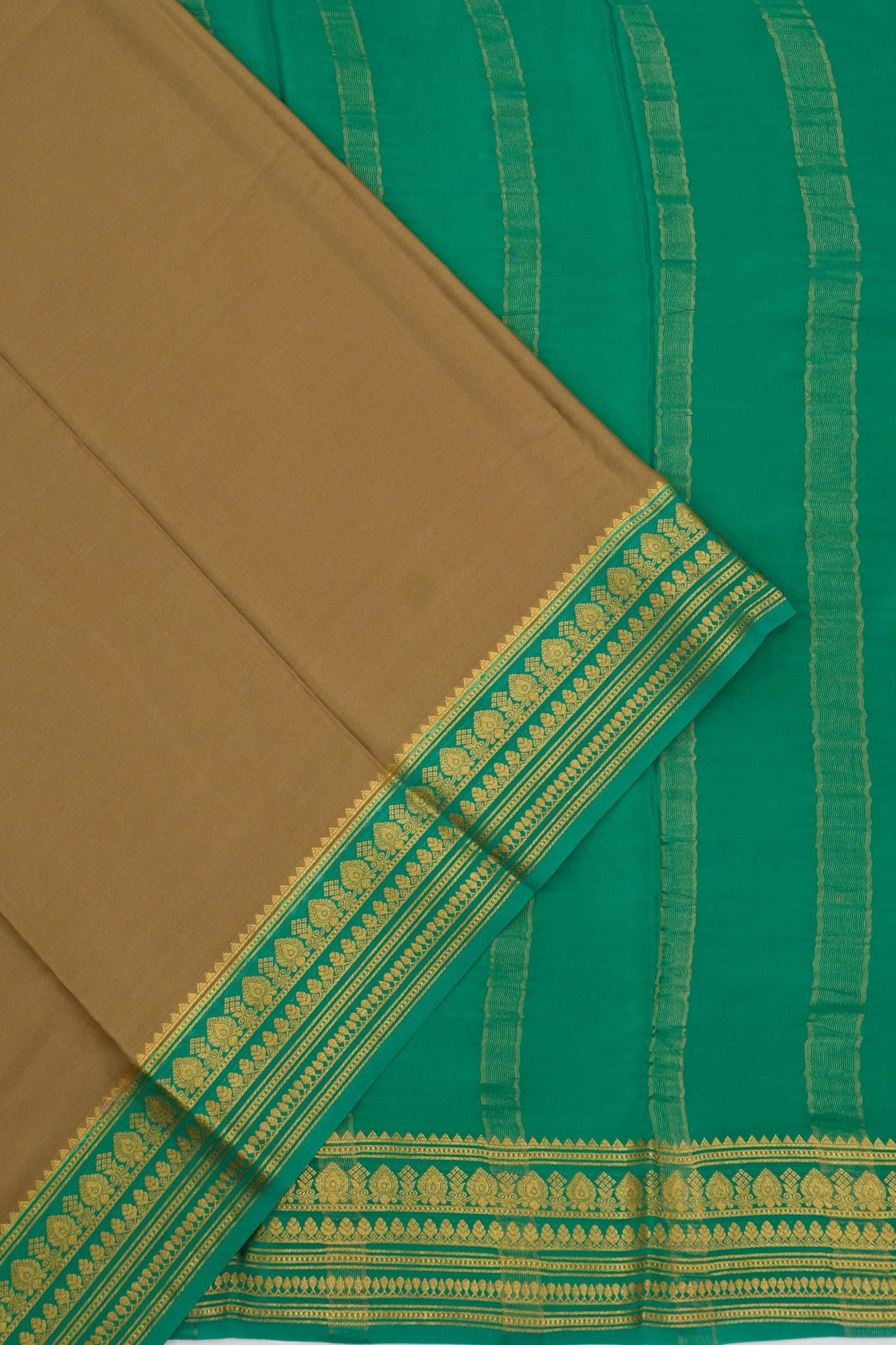 Mysore Silk Plain Brown Saree