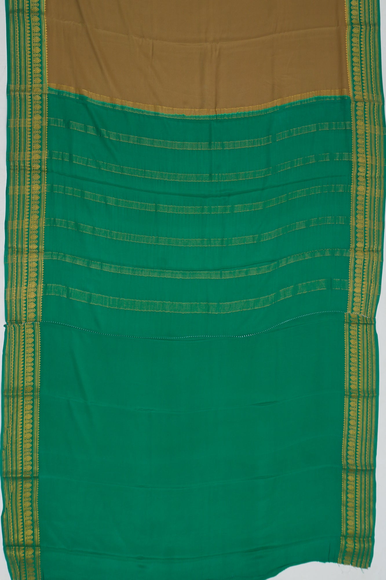 Mysore Silk Plain Brown Saree