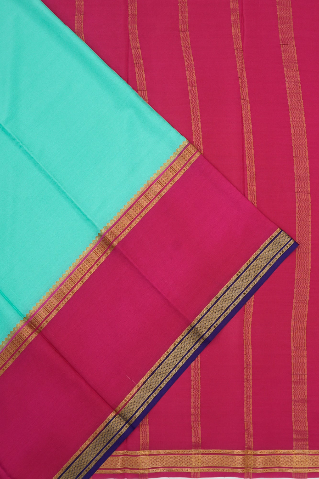 Mysore Silk Plain Sky Blue Saree
