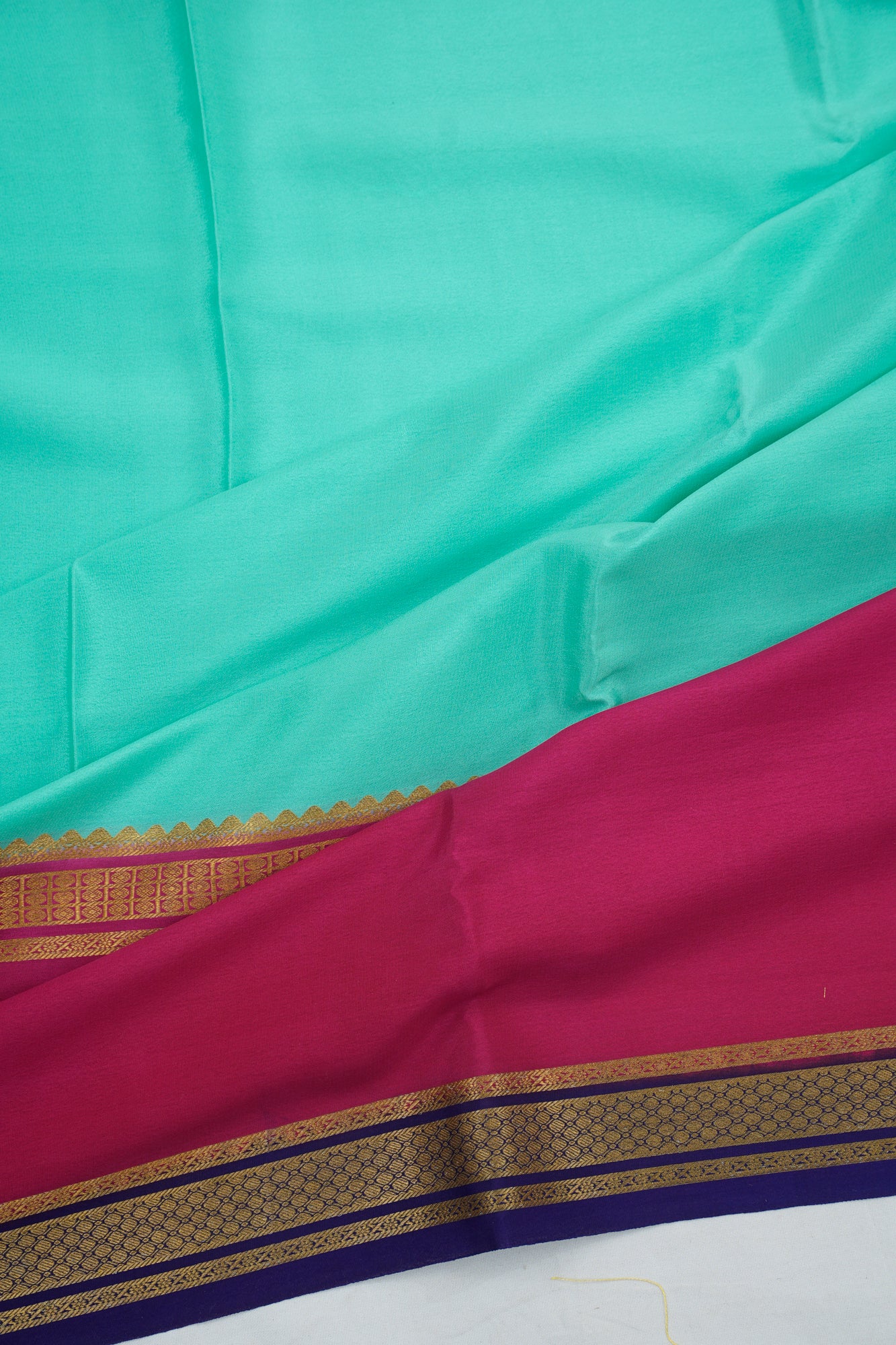 Mysore Silk Plain Sky Blue Saree