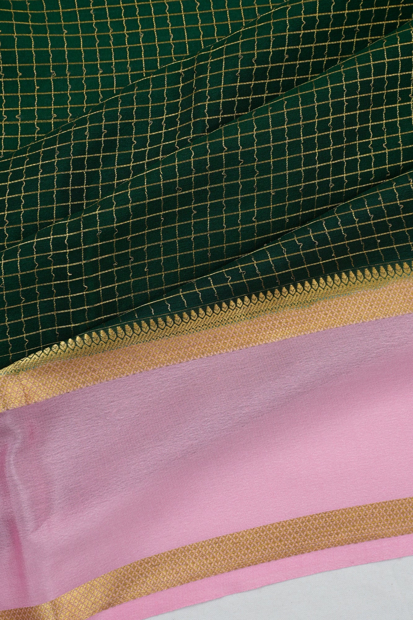 Mysore Silk Brocade Green Saree