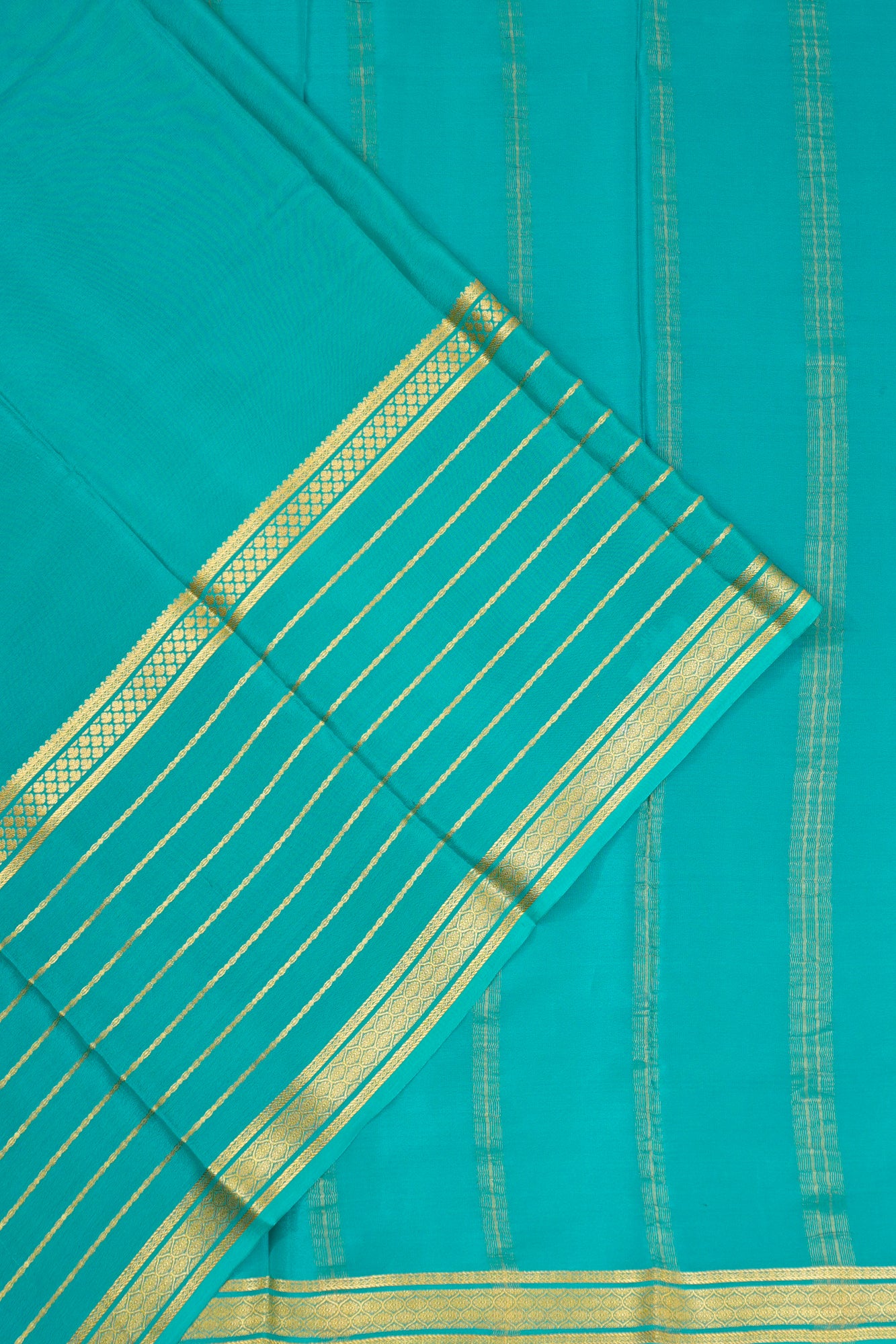 Mysore Silk Brocade Blue Saree