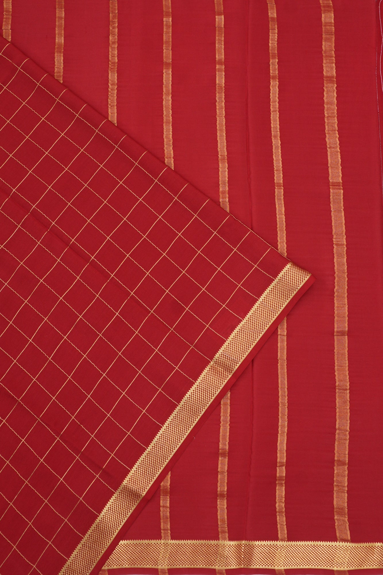 Mysore Silk Brocade Red Saree