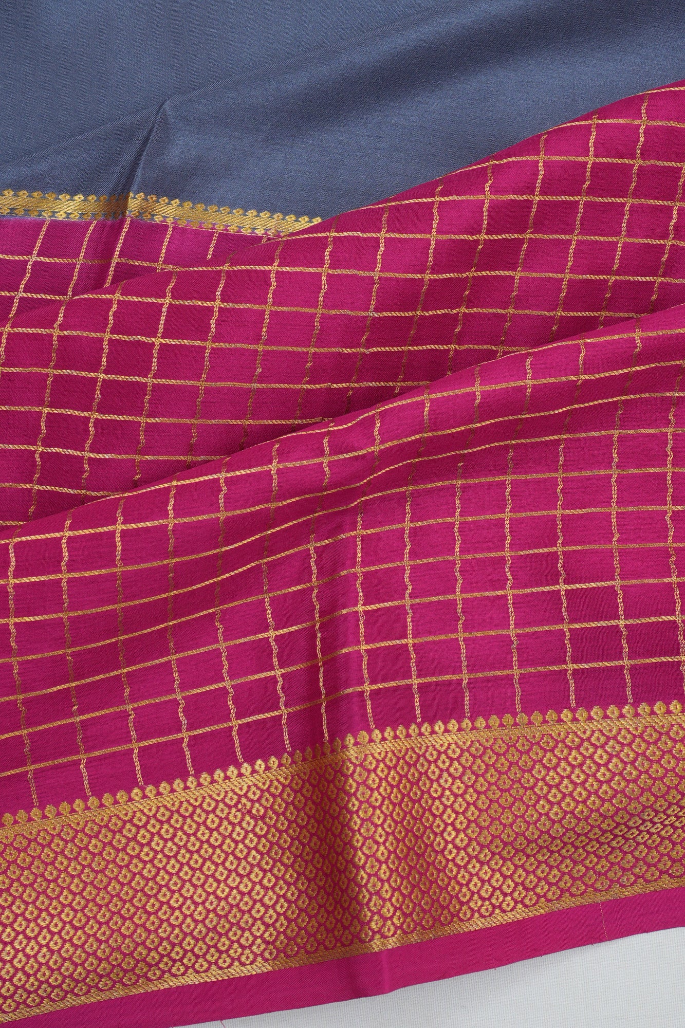 Mysore Silk Brocade Blue Saree